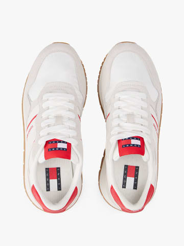 Tommy Hilfiger Leder-Sneakers in Weiß/ Beige