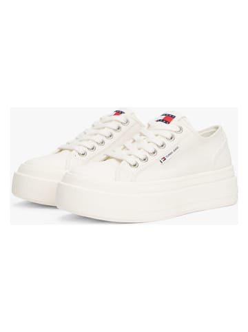 Tommy Hilfiger Skórzane sneakersy w kolorze kremowym
