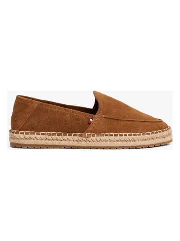 Tommy Hilfiger Leren espadrilles lichtbruin