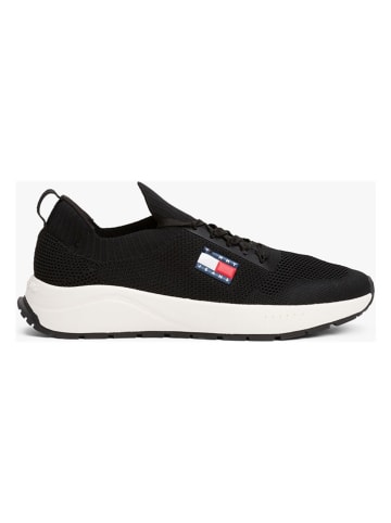 Tommy Hilfiger Leder-Sneakers in Schwarz