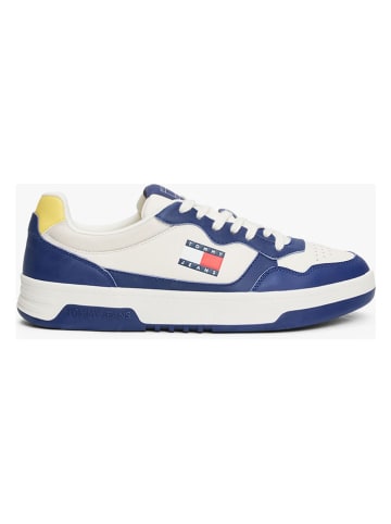 Tommy Hilfiger Leder-Sneakers in Weiß/ Dunkelblau