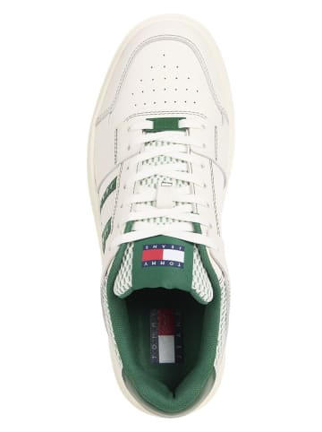Tommy Hilfiger Skórzane sneakersy w kolorze biało-kremowo-zielonym