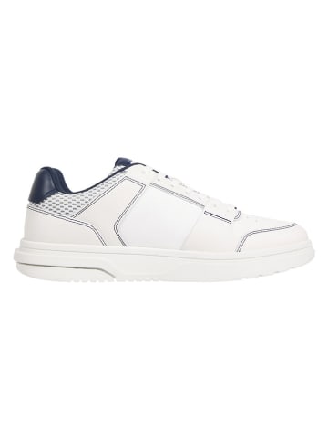 Tommy Hilfiger Leder-Sneakers in Weiß/ Dunkelblau
