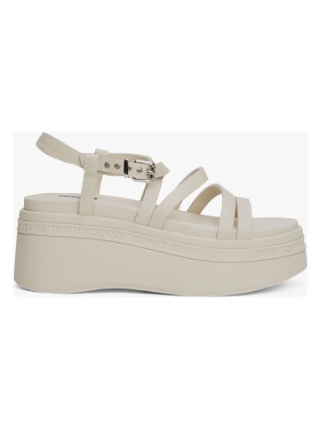Tommy Hilfiger Leren sleehaksandalen beige