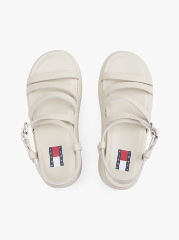 Tommy Hilfiger Leren sleehaksandalen beige