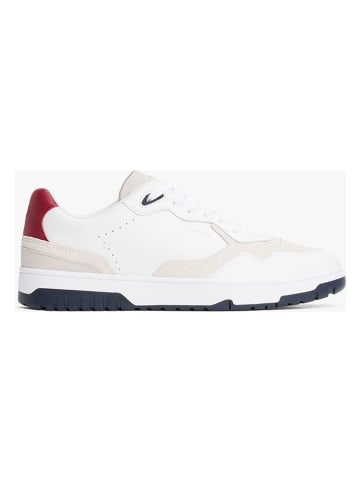 Tommy Hilfiger Leder-Sneakers in Weiß/ Beige