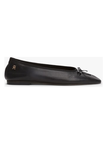Tommy Hilfiger Leder-Ballerinas in Schwarz