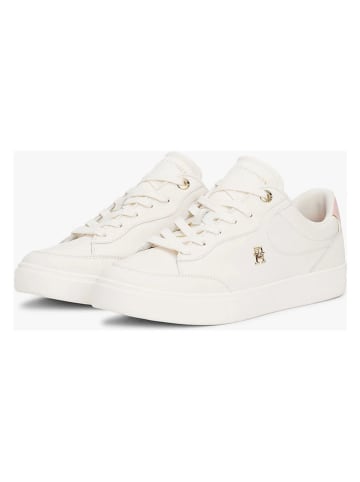 Tommy Hilfiger Leder-Sneakers in Creme