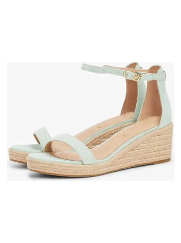 Tommy Hilfiger Leren sleehaksandalen turquoise