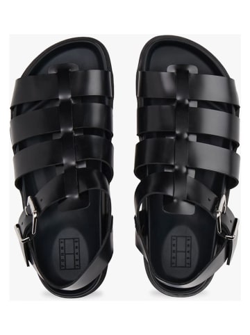 Tommy Hilfiger Skórzane sandały w kolorze czarnym