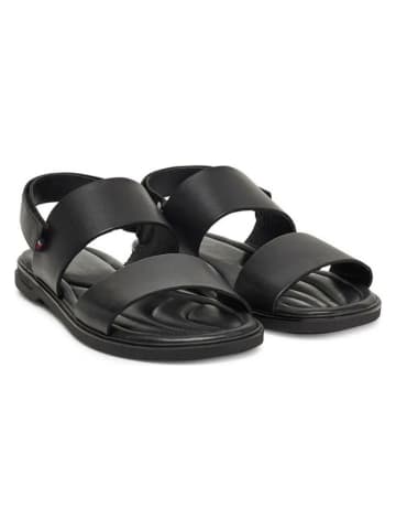 Tommy Hilfiger Leder-Sandalen in Schwarz
