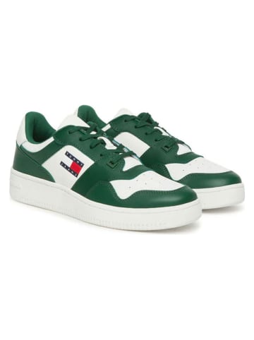 Tommy Hilfiger Skórzane sneakersy w kolorze biało-zielonym