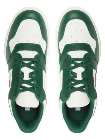 Tommy Hilfiger Skórzane sneakersy w kolorze biało-zielonym