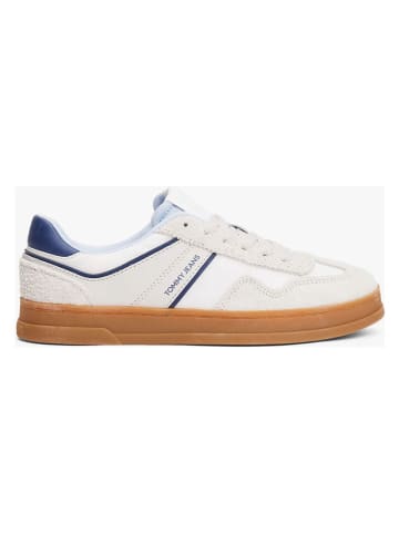 Tommy Hilfiger Leder-Sneakers in Creme