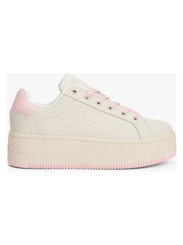 Tommy Hilfiger Leder-Sneakers in Creme