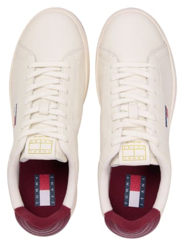 Tommy Hilfiger Leder-Sneakers in Creme