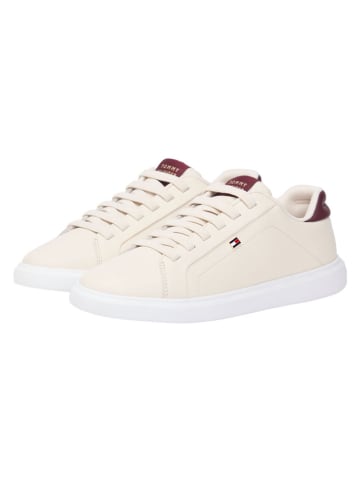 Tommy Hilfiger Leder-Sneakers in Creme