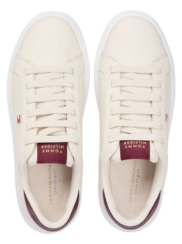 Tommy Hilfiger Leder-Sneakers in Creme
