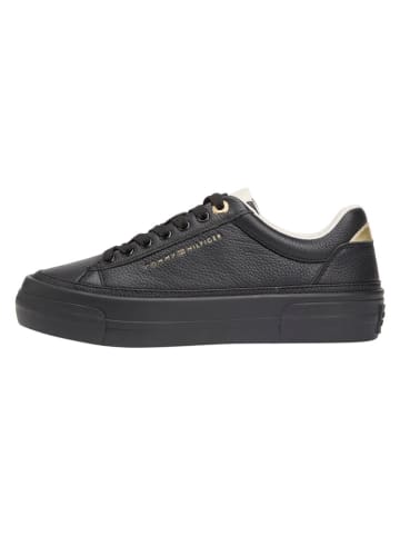 Tommy Hilfiger Leder-Sneakers in Schwarz
