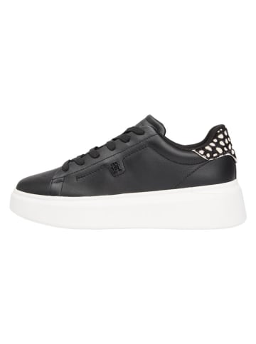 Tommy Hilfiger Leder-Sneakers in Schwarz