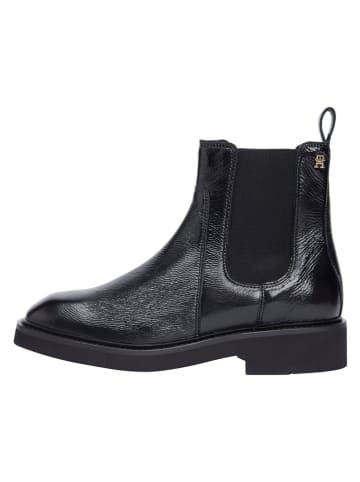 Tommy Hilfiger Leren chelseaboots zwart