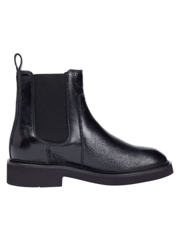 Tommy Hilfiger Leren chelseaboots zwart