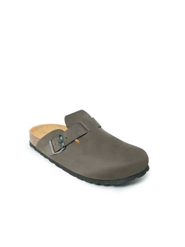 Mandel Leren clogs "Noe" grijs