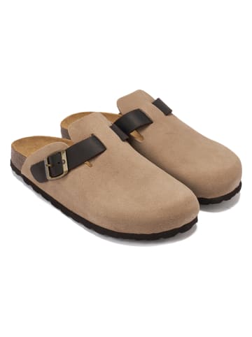 Mandel Leren clogs "Noe" beige