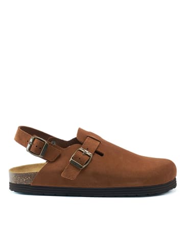 Mandel Leren enkelsandalen lichtbruin