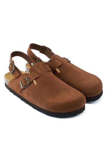 Mandel Leren enkelsandalen lichtbruin