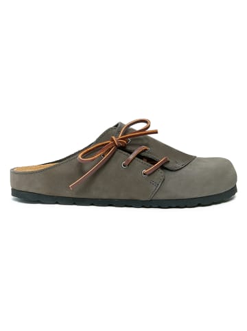 Mandel Leren clogs "Ester" grijs