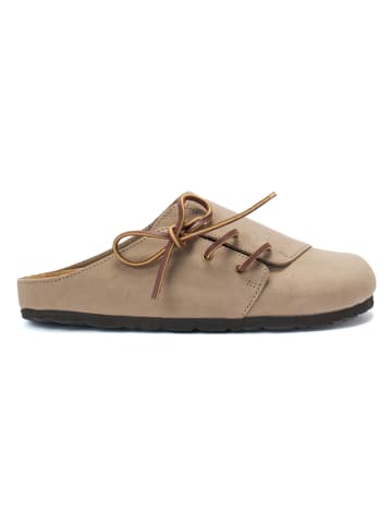 Mandel Leren clogs "Ester" beige