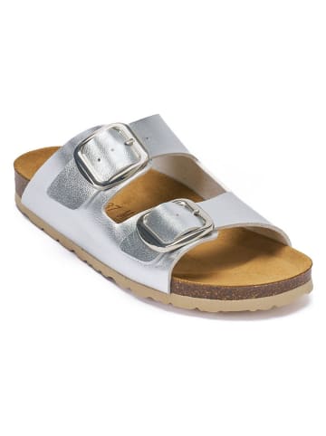 Mandel Slippers zilverkleurig