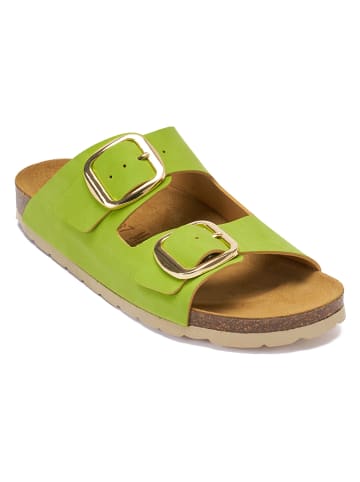 Mandel Slippers "Alberto" citroengroen