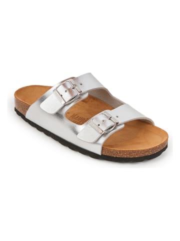 Mandel Slippers zilverkleurig