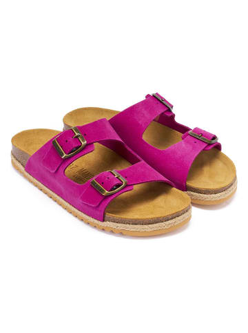 Mandel Leren slippers paars