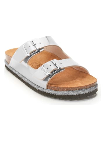 Mandel Slippers zilverkleurig