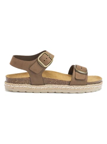 Mandel Leren sandalen bruin