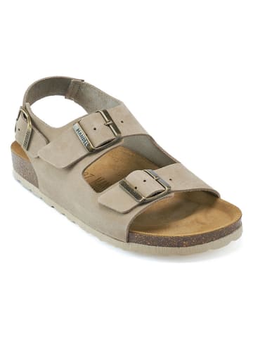 Mandel Leder-Sandalen in Beige/ Braun