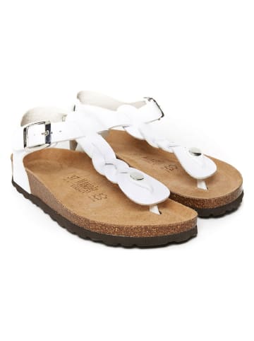 Mandel Zehensandalen in Weiß