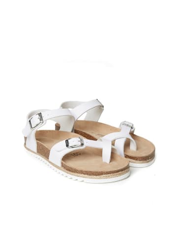 Mandel Skórzane japonki "Eisa" w kolorze białym