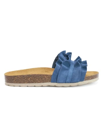 Mandel Leren slippers blauw