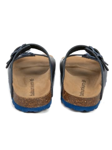 BABUNKERS Family Leren slippers donkerblauw