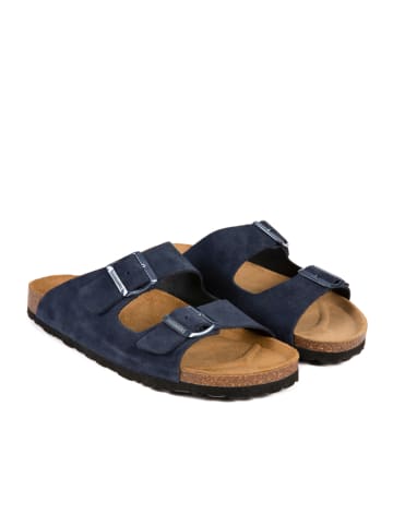 BABUNKERS Family Leder-Pantoletten in Dunkelblau