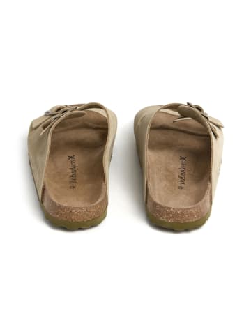 BABUNKERS Family Leder-Pantoletten in Khaki