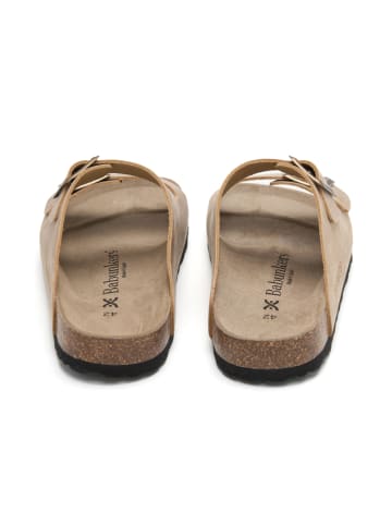 BABUNKERS Family Leren slippers lichtbruin
