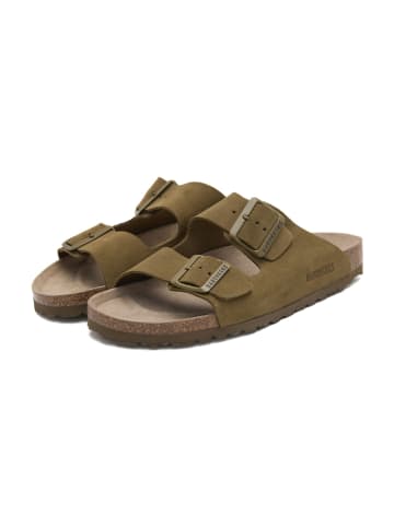 BABUNKERS Family Leder-Pantoletten in Khaki