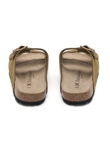 BABUNKERS Family Leder-Pantoletten in Khaki