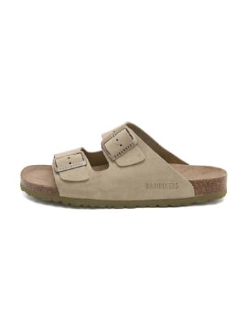 BABUNKERS Family Leder-Pantoletten in Khaki
