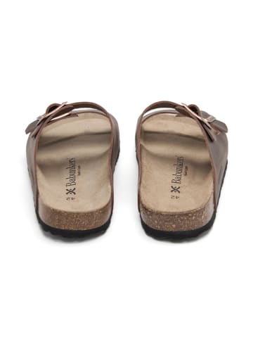 BABUNKERS Family Skórzane klapki w kolorze brązowym